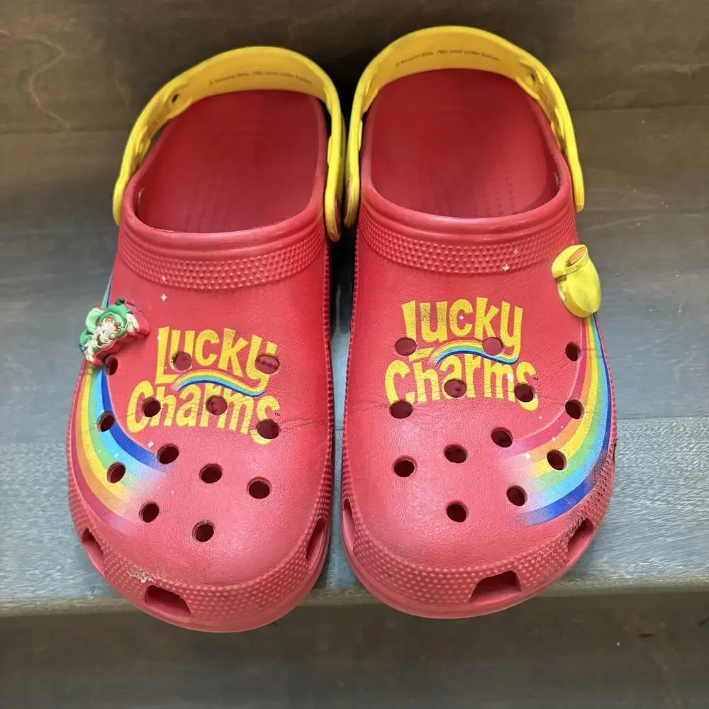 Lucky Charms Crocs Shoes Mens Size 10 Womens Size 12 Clog Rainbow Charms‎
